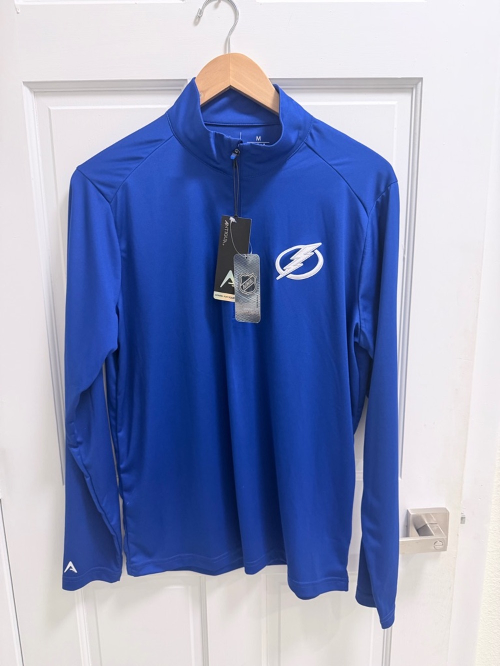 Antigua Royal Blue Tampa Bay Lightning Quarter-Zip Pullover